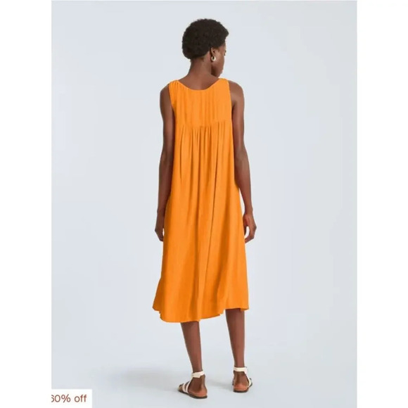 NWT Everlane Naia Ripple Tank Dress in Tumeric Size Medium - Picture 2 of 9